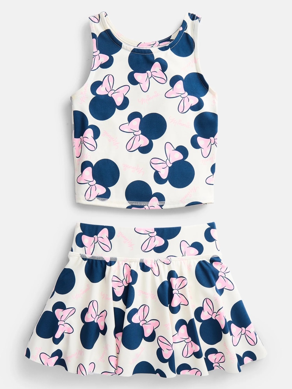Toddler Navy & Pink Minnie Mouse Print Tank Top and Skirt Set